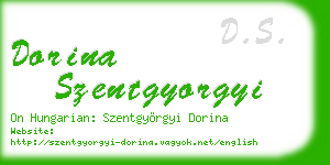 dorina szentgyorgyi business card